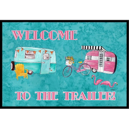 Carolines Treasures Welcome to the trailer Indoor Or Outdoor Doormat - 18 x 27 in. CA66748